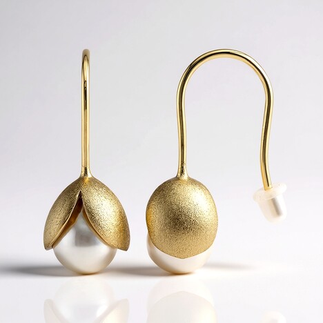 Orecchini in argento con Perla Akoya Blu Platino (TPC)