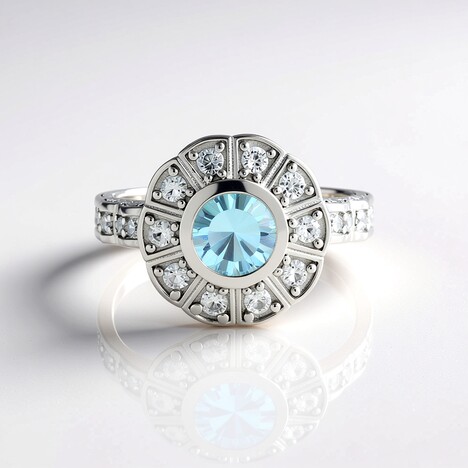Anello in argento con Topazio Blu Cielo (Dallas Prince Designs)