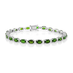 Russischer Diopsid-Silberarmband