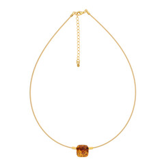 Collana in argento con Ambra Baltica Cognac