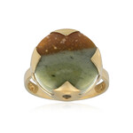 Anillo en plata con Madera de palma petrificada (Bali Barong)