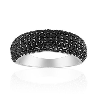 Schwarzer Spinell-Silberring