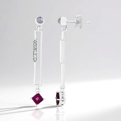 Orecchini in argento con Rodolite