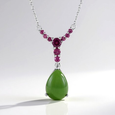 Collana in argento con Giada Canadese