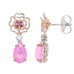 Äthiopischer Pinkfarbener Opal-Silberohrringe (Gems en Vogue)