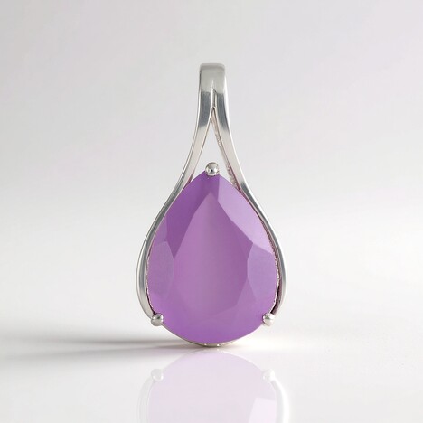 Ciondolo in argento con Calcedonio Lavanda