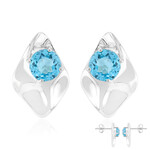 Schweizblauer Topas-Silberohrringe (Pallanova)