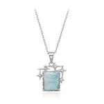 Zilveren halsketting met een larimar