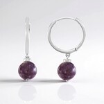 Orecchini in argento con Lepidolite (MONOSONO COLLECTION)