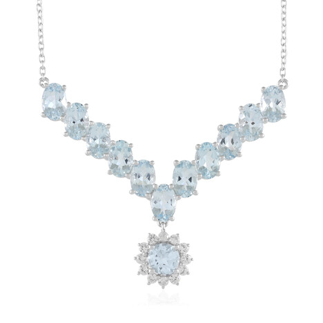 Brasilianischer Aquamarin-Silbercollier