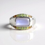 Anello in argento con Pietra di Luna Argentata (KM by Juwelo)