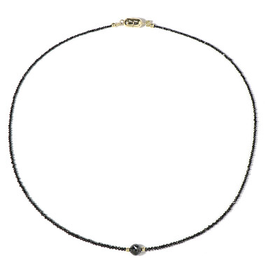 Schwarzer Diamant-Goldhalskette (Adela Gold)