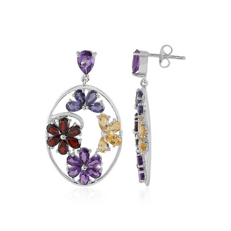 Zilveren oorbellen met Zambia-amethisten