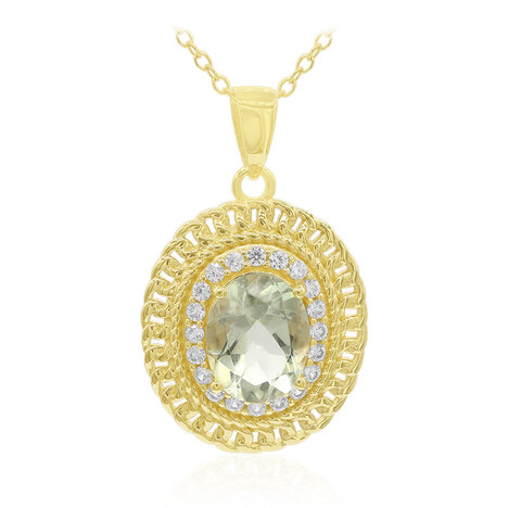 Grüner Amethyst-Silberhalskette