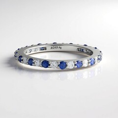 Anello in argento con Zaffiro Ceylon Blu