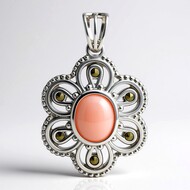 Zilveren hanger met een roze opaal (Annette classic)