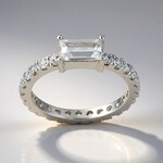 Anello in argento con Topazio Bianco