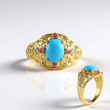 Anello in argento con Turchese Sleeping Beauty (Faszination Türkis)