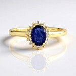 Anello in argento con Zaffiro Blu del Madagascar