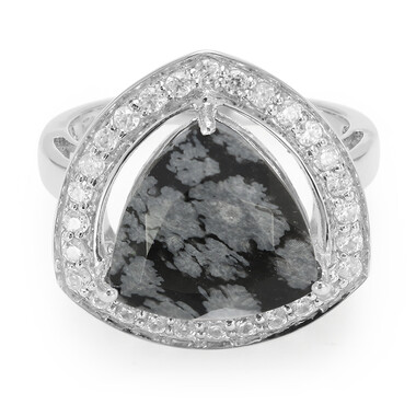 Schneeflocken-Obsidian-Silberring