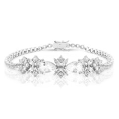 Weißer Topas-Silberarmband