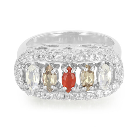 Anello in argento con Gemme miste