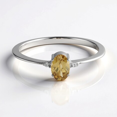 Anello in argento con Zircone Champagne