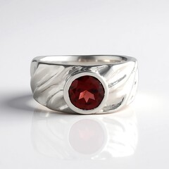 Anello in argento con Granato Mozambico (de Melo Essence)