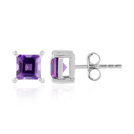 Sibirischer Amethyst-Silberohrringe