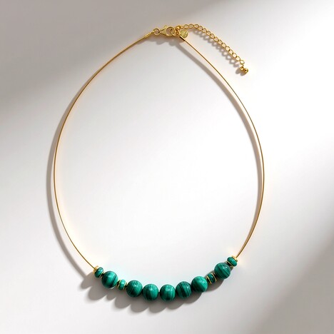 Collana in acciaio inossidabile con Malachite