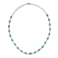 14K AAA Zambian Emerald Gold Necklace (CIRARI)