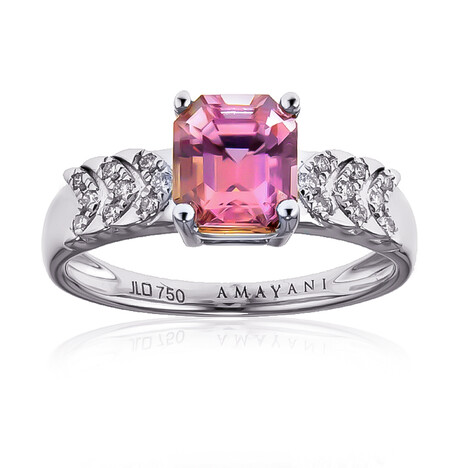 Pinkfarbener Diaspor-Goldring (AMAYANI)