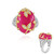 Himbeer-Chalzedon-Silberring (Dallas Prince Designs)