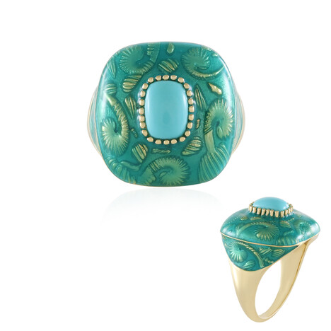 Anillo en plata con Turquesa bella durmiente (Adela Silber)