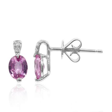 Pinkfarbener Saphir-Goldohrringe (CIRARI)