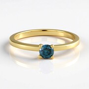 Anello in argento con Diamante Blu I2