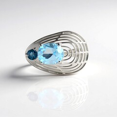 Anello in argento con Topazio Blu Cielo