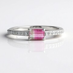 Bague en argent et Tourmaline Melon d'Eau