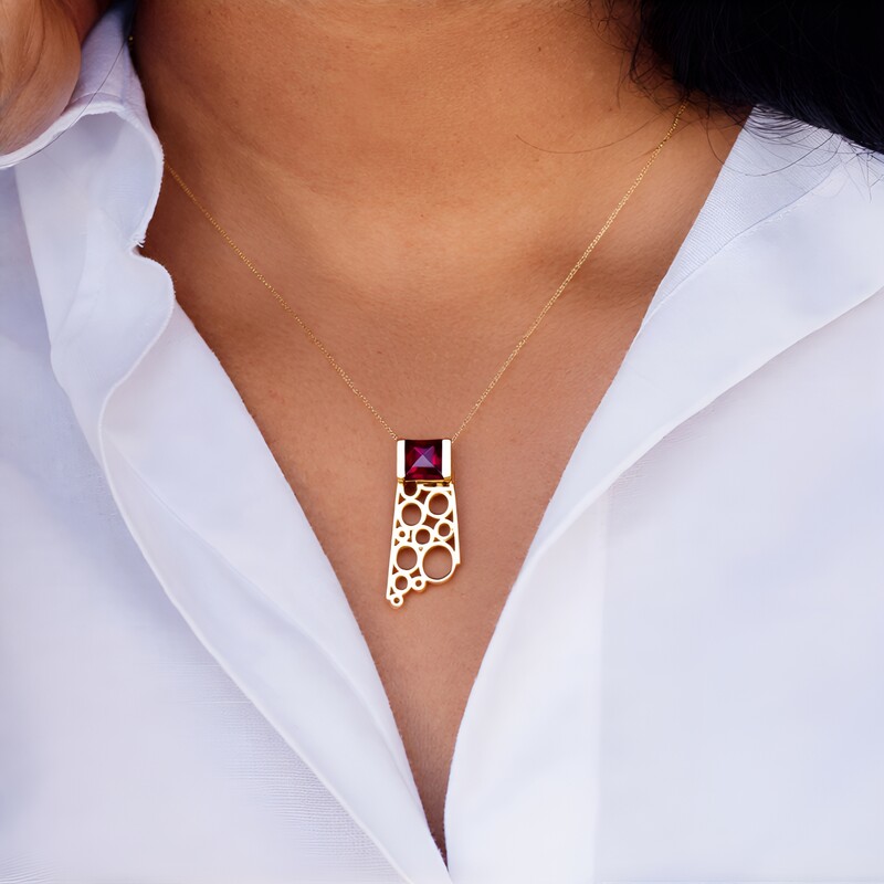 Ciondolo in oro con Zircone Champagne (Ornaments by de Melo)