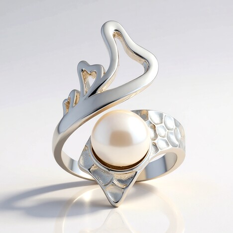 Anello in argento con Perla d'Acqua Dolce Argentata