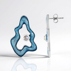 Orecchini in argento con Pietra di Luna Blu (Adela Silber)
