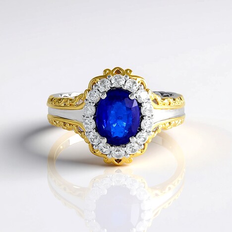 Anello in argento con Spinello Cobalto (Gems en Vogue)