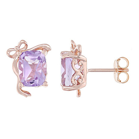 Pendientes en plata con Amatista Rosa de Francia (Gems en Vogue)