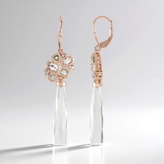Orecchini in argento con Quarzo Bianco (KM by Juwelo)