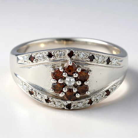 Anello placcato in platino con Diamante Fancy