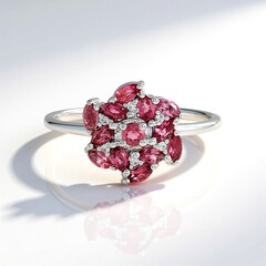 Anello in argento con Tormalina Rosa Brasiliana