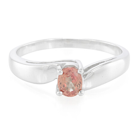 Anello placcato in platino con Rubino Malawi