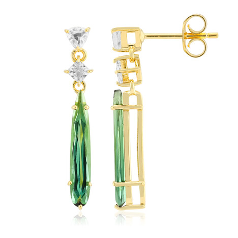 Indicolite Silver Earrings (Adela Silber)