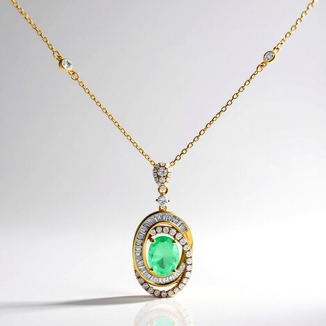 Collana in oro con Smeraldo Zambia AAA (CIRARI)