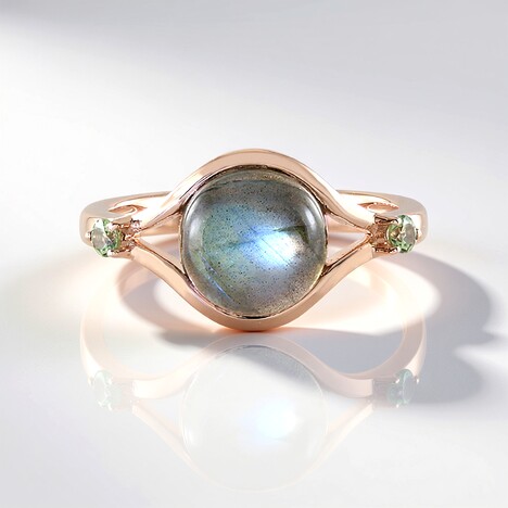 Anello in argento con Labradorite Verde Maniry (KM by Juwelo)